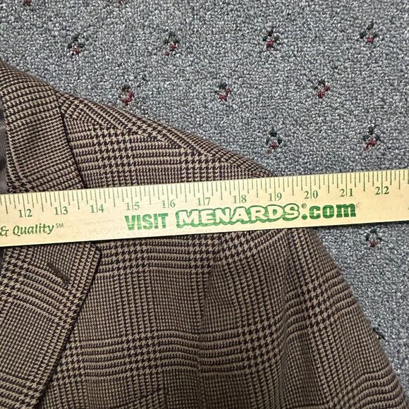 Burberry Tan Brown Wool Houndstooth Plaid Classic Sport Coat Size 42S - Picture 11 of 15
